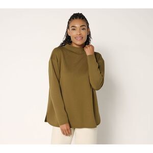 SUNNYLiFE Women's Top Sz L Signature Comfort Funnel Neck Green A727506